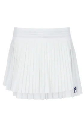 Falda de tenis cruzada plisada para mujer en blanco roto