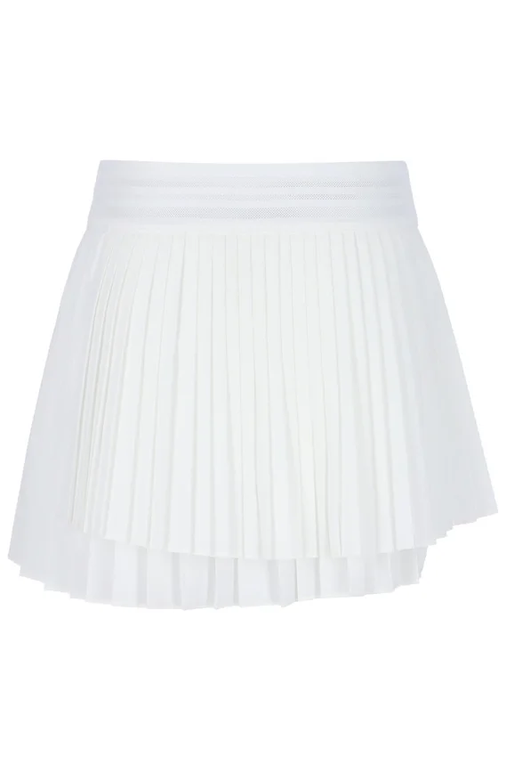 Falda de tenis cruzada plisada para mujer en blanco roto
