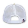 Gorra clásica Hazza Large 1911 de color beige con parte trasera de malla y bordado