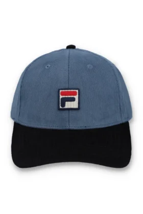 Gorra de béisbol vintage de pana Clarke con bloques de color índigo