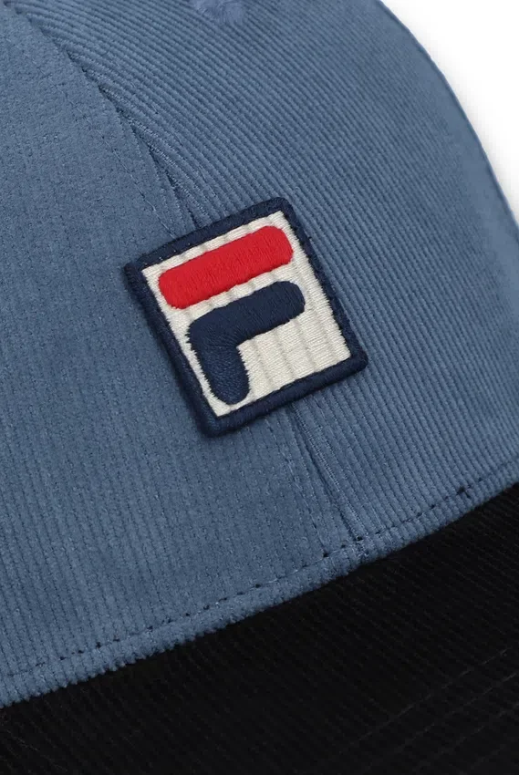 Gorra de béisbol vintage de pana Clarke con bloques de color índigo