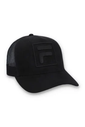 Gorra Turo grande F-Box de ante con bordado tonal y parte trasera de malla, en negro