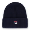 Gorro «Watchman» con vuelta de Fila en azul marino y diseño acanalado Ricco