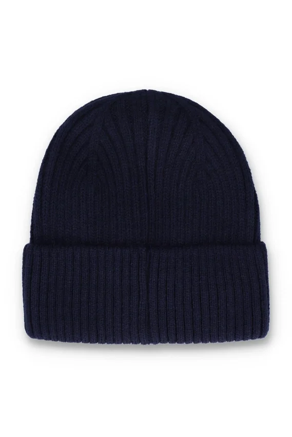 Gorro «Watchman» con vuelta de Fila en azul marino y diseño acanalado Ricco