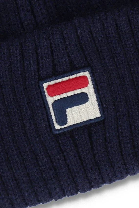 Gorro «Watchman» con vuelta de Fila en azul marino y diseño acanalado Ricco