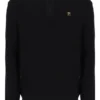 Jersey de punto texturizado Stevie negro con cuello de embudo y cremallera de 1/4