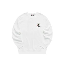 Jersey deportivo de cuello redondo para hombre Fila x Pepe Shimada con estampado de dibujos animados, blanco