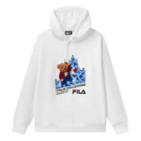 Jersey deportivo holgado con capucha y manga larga, blanco