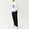 Jersey deportivo holgado con capucha y manga larga, blanco