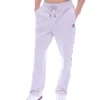 Pantalón de chándal de terciopelo Fio de corte recto en color lila brumoso