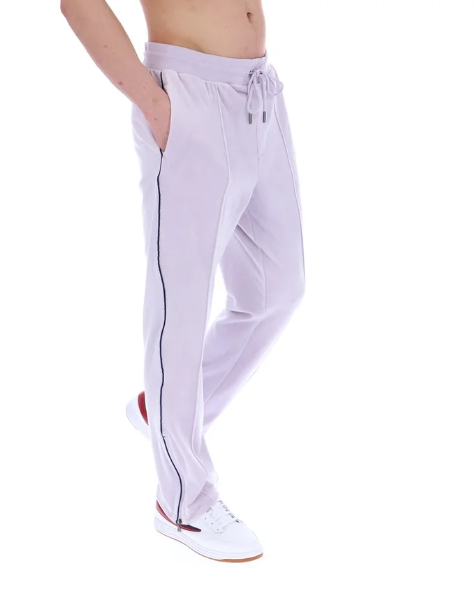 Pantalón de chándal de terciopelo Fio de corte recto en color lila brumoso