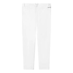 Pantalón informal de corte recto con logotipo para hombre, blanco