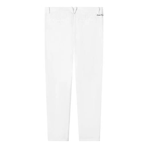 Pantalón informal de corte recto con logotipo para hombre, blanco