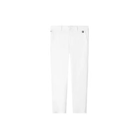 Pantalón informal de corte recto con logotipo para hombre, blanco