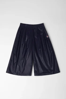 Pantalones acampanados plisados en azul medianoche