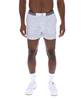Pantalones cortos blancos High Tide de felpa con rayas y bolsillos