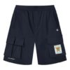 Pantalones cortos con bolsillo y letras del logotipo, para hombre, azul