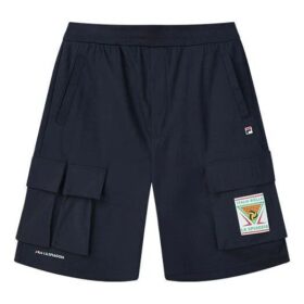 Pantalones cortos con bolsillo y letras del logotipo, para hombre, azul