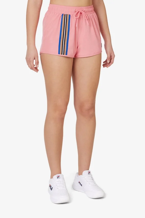 Pantalones cortos con detalle de cinta en rosa