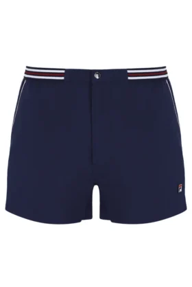 Pantalones cortos de felpa con rayas y bolsillos High Tide de Fila en azul marino