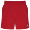 Pantalones cortos de tenis para hombre de 5" en rojo con calzoncillo interior