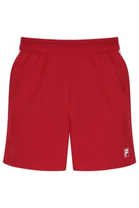 Pantalones cortos de tenis para hombre de 5" en rojo con calzoncillo interior