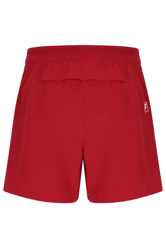 Pantalones cortos de tenis para hombre de 5" en rojo con calzoncillo interior