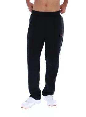 Pantalones de chándal negros Tavis de corte recto con costuras en contraste