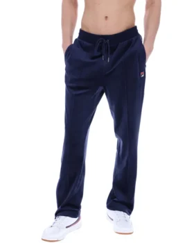 Pantalones de chándal rectos de terciopelo Fio azul marino de Fila