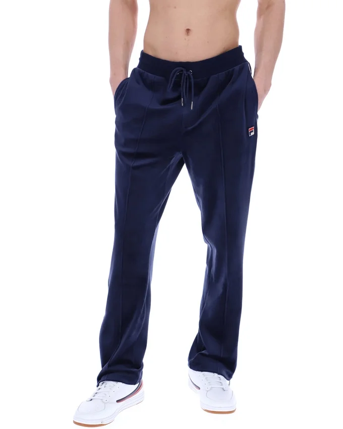 Pantalones de chándal rectos de terciopelo Fio azul marino de Fila