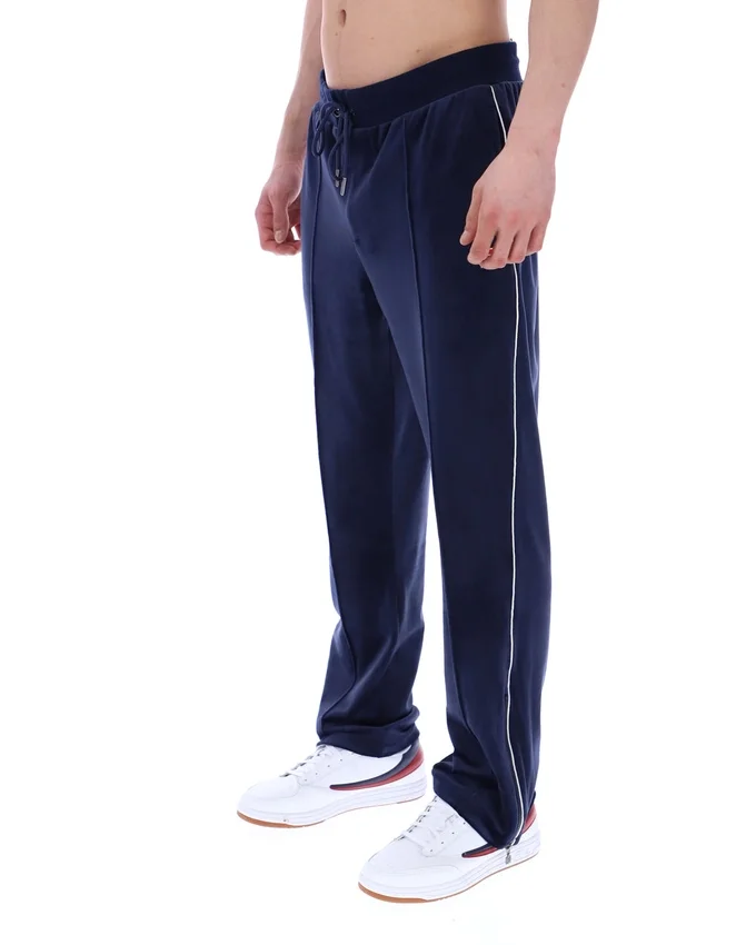 Pantalones de chándal rectos de terciopelo Fio azul marino de Fila