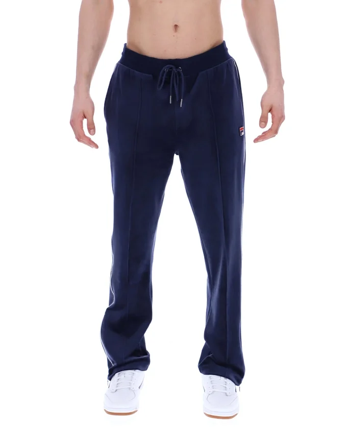 Pantalones de chándal rectos de terciopelo Fio azul marino de Fila