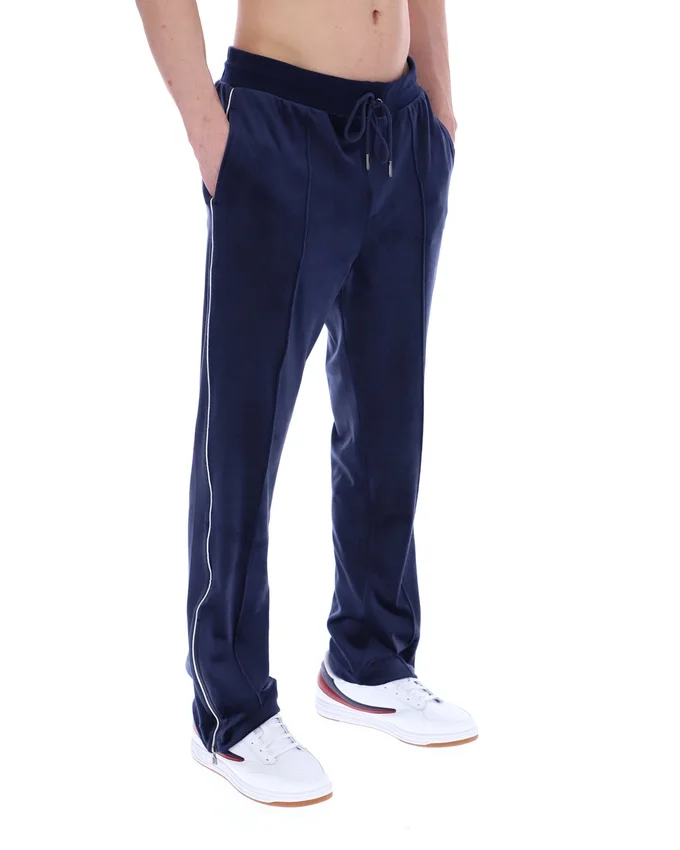 Pantalones de chándal rectos de terciopelo Fio azul marino de Fila