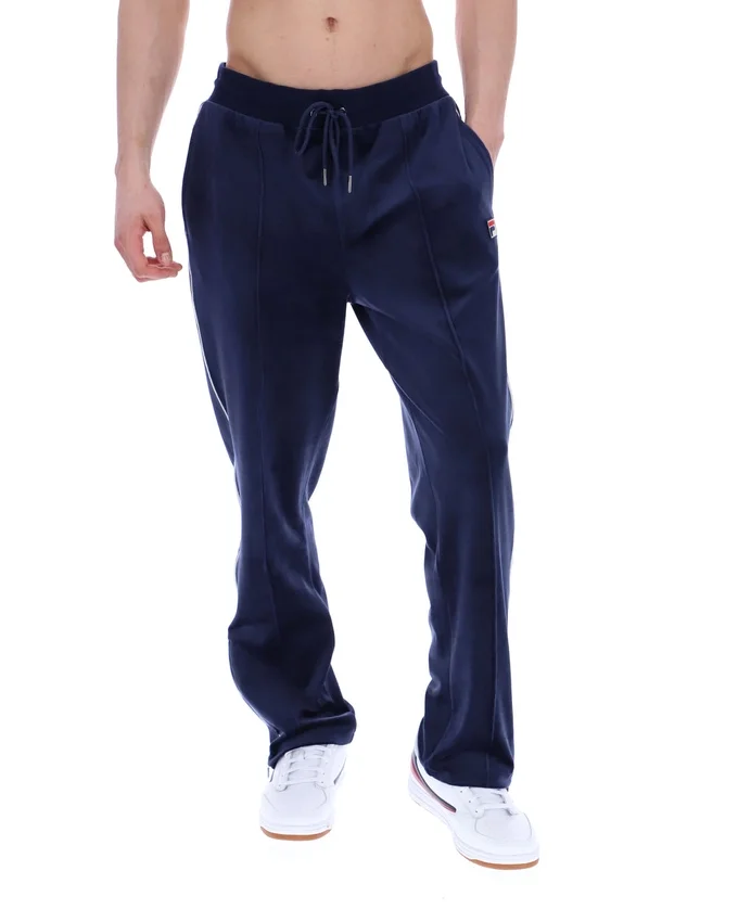 Pantalones de chándal rectos de terciopelo Fio azul marino de Fila