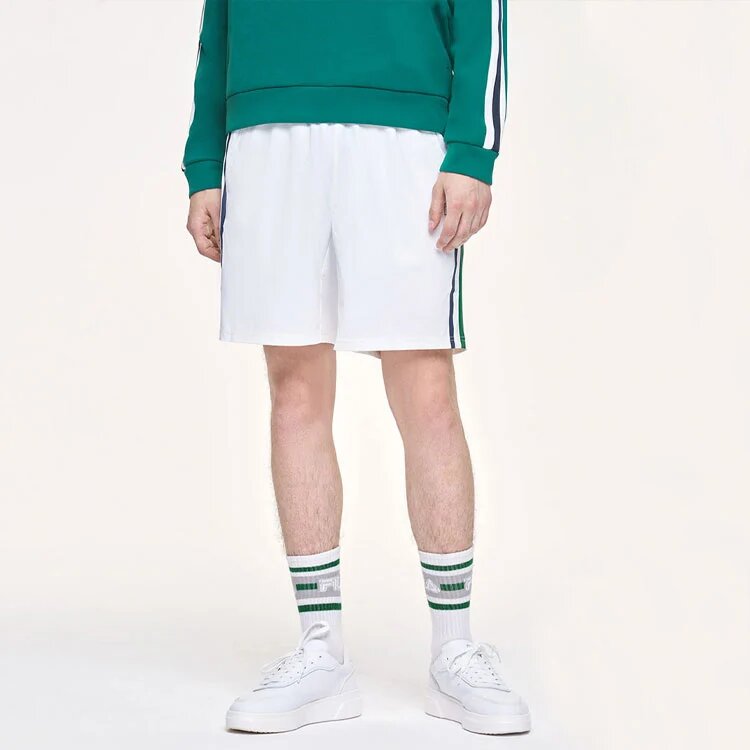 Pantalones de tenis transpirables con tejido lateral para hombre, blancos