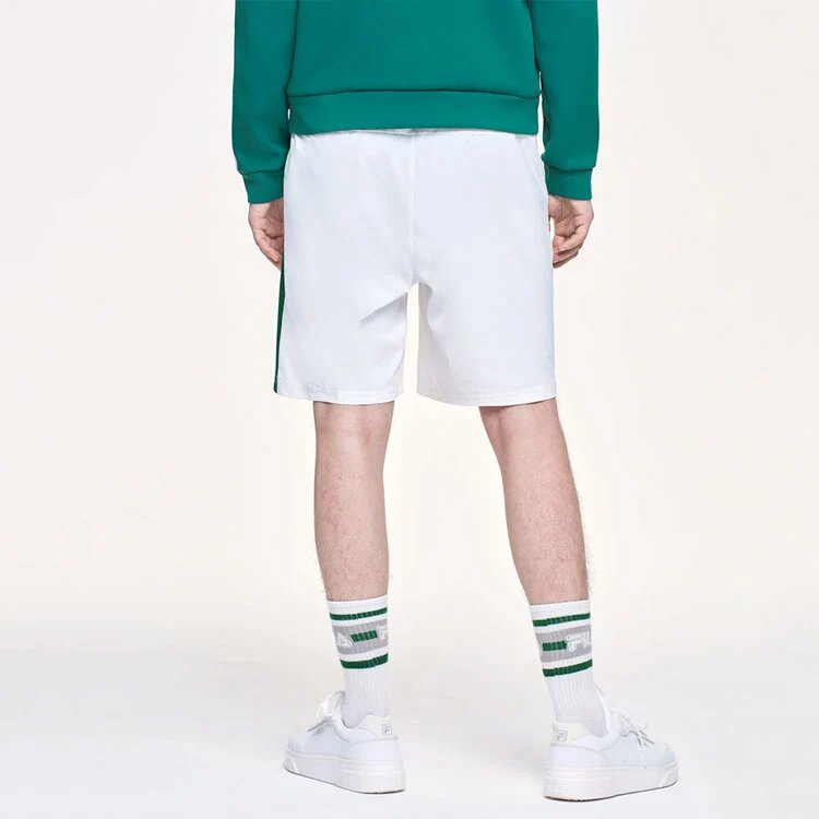 Pantalones de tenis transpirables con tejido lateral para hombre, blancos