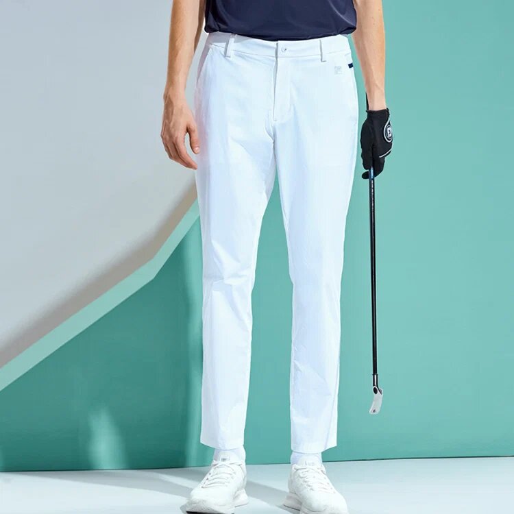 Pantalones deportivos casuales de corte ajustado y tejido ATHLETICS, color blanco