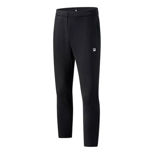 Pantalones deportivos de punto rectos de un solo color, negros