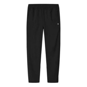 Pantalones largos casuales rectos de tejido fino y ligero, negros
