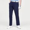 Pantalones largos deportivos de tejido liso para gimnasio, color azul