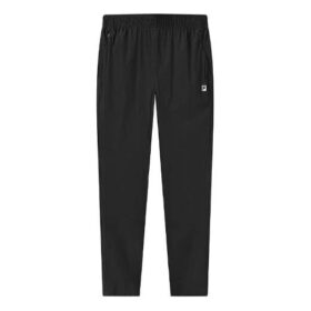 Pantalones largos deportivos holgados con estampado de logotipos de atletismo, negros