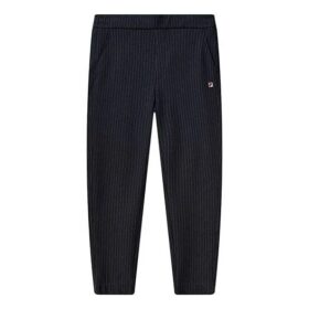 Pantalones largos informales de punto liso a rayas, azul