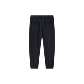Pantalones largos informales de punto liso a rayas, azul