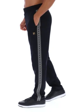 Pantalones rectos Layton negros con detalle de cinta