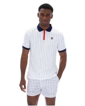 Polo clásico vintage a rayas BB1 blanco