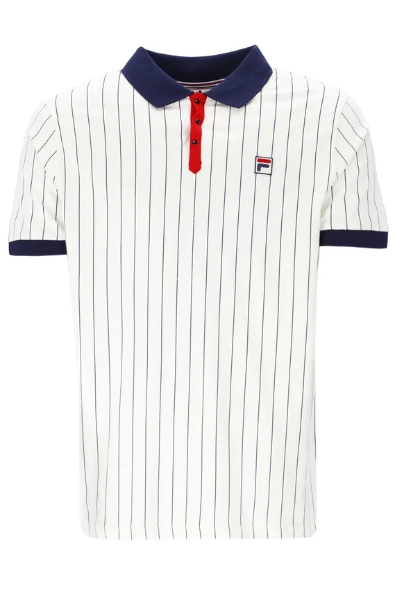 Polo clásico vintage a rayas BB1 blanco
