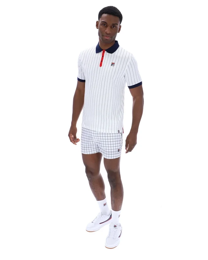 Polo clásico vintage a rayas BB1 blanco