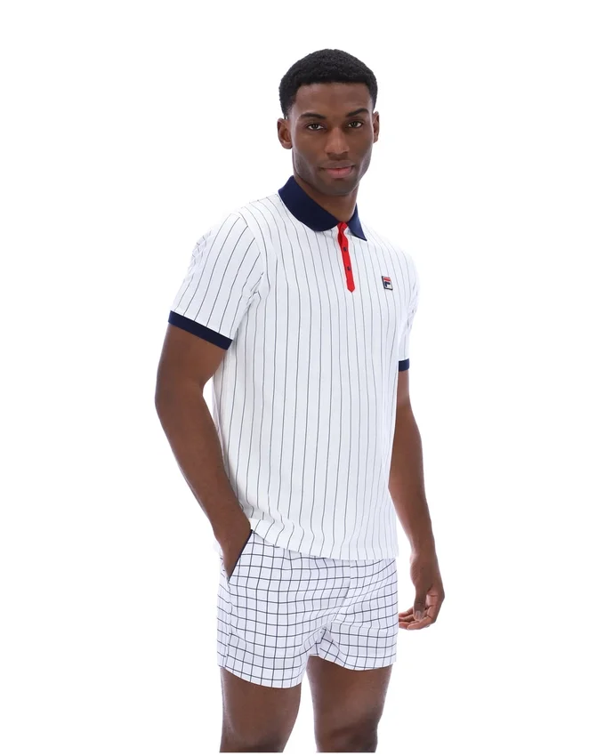 Polo clásico vintage a rayas BB1 blanco