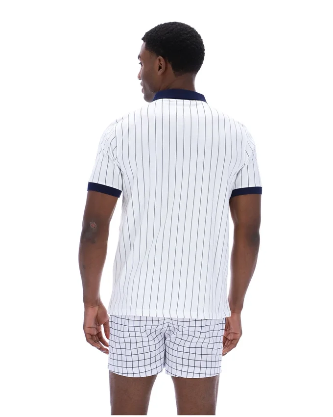 Polo clásico vintage a rayas BB1 blanco