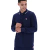 Polo de manga larga con cuello ribeteado «Monte» de Fila Navy